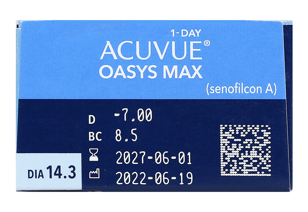 ワンデーアキュビューオアシスMAX(4箱セット) レンズデータ